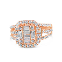 Gold Diamond Square Engagement Ring | 10K | 0.98 CTW
