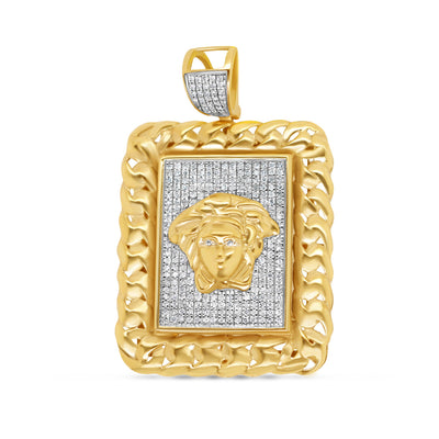 Versace Charm - Yellow Gold Diamond Pendant | 0.55 CTW | 10K