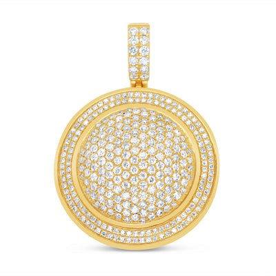 Dome Charm - Solid Yellow Gold Diamond Pendant | 2.50 CTW | 14K