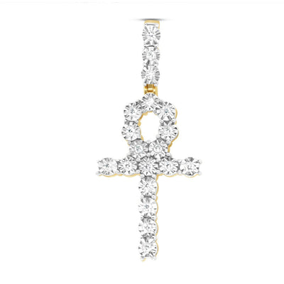 Ankh - Yellow Gold Diamond Pendant | 0.47 CTW | 14K