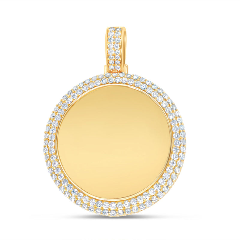 Standard Round Picture Pendant | Diamond Yellow Gold | 2.04CTW | 14K