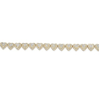 14K Gold 3.00CT Baguette and Round Diamond - Heart Bracelet