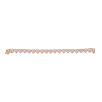 14K Gold 3.00CT Baguette and Round Diamond - Heart Bracelet