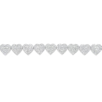 14K Gold 3.00CT Baguette and Round Diamond - Heart Bracelet