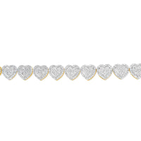 14K Yellow Gold 3.37CT Diamond - 3D Heart Bracelet