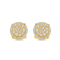 14k Gold Round Diamond Circle Earrings 10.5mm .47CT