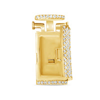 Lock - Gold Diamond Chain Lock | 2.50CTW | 14K | 14MM | Tri-Color Available