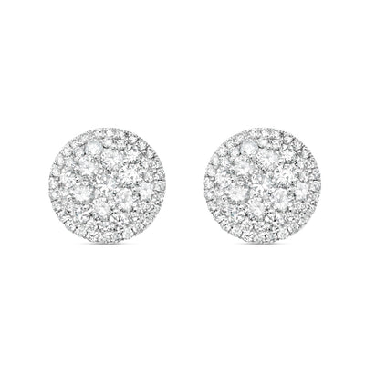 Gold Round Earrings | White Gold 14K | 2.00CT | 12MM