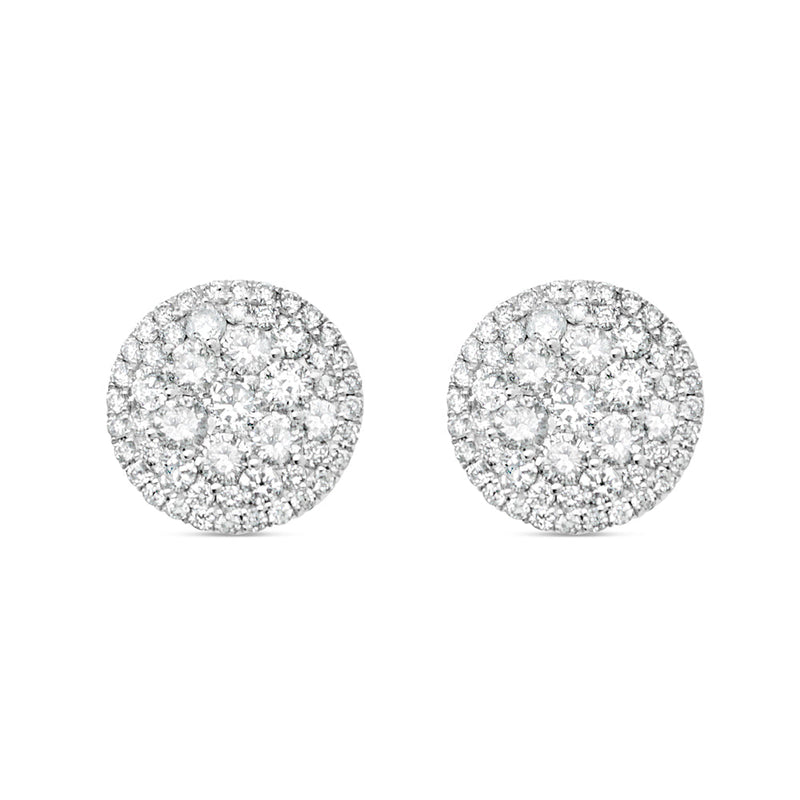 Gold Round Earrings | White Gold 14K | 2.00CT | 12MM