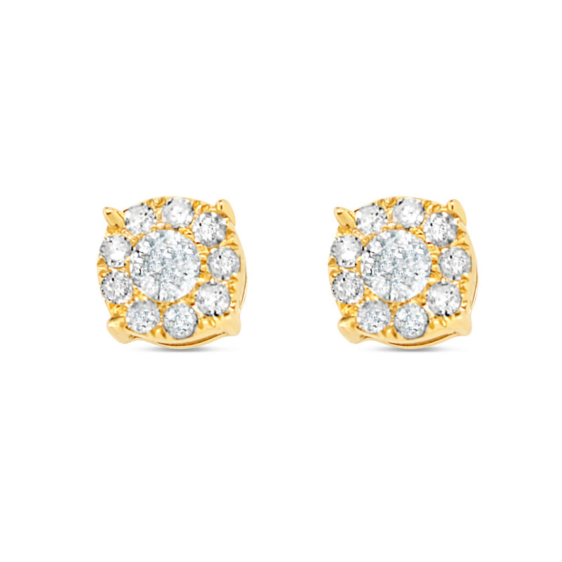Gold Diamond Round Earrings | Yellow Gold 14K | 0.31CT | 5MM