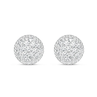 Gold Diamond Round Earrings | Yellow Gold 14K | 3.00CT | 14MM