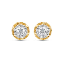 10K Yellow Gold | Diamond Round Earrings | 0.15CTW | 5.5MM