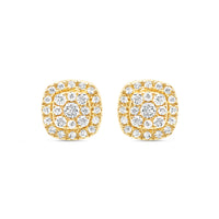 14K Yellow Gold | Diamond Square Earrings | 0.24CTW | 5.7MM