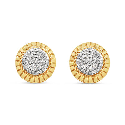 10K Yellow Gold | Diamonds Earrings | Size Options Available