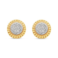 10K Yellow Gold | Diamonds Earrings | Size Options Available