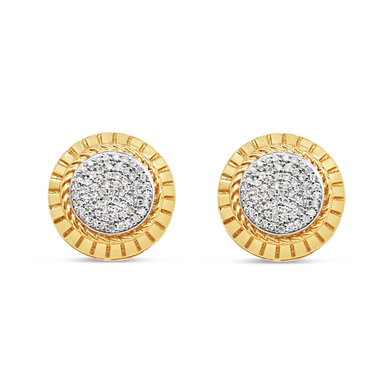 10K Yellow Gold | Diamonds Earrings | Size Options Available