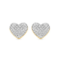 10K Yellow Gold | Diamonds Heart Earrings | 0.58CTW | 10.45MM