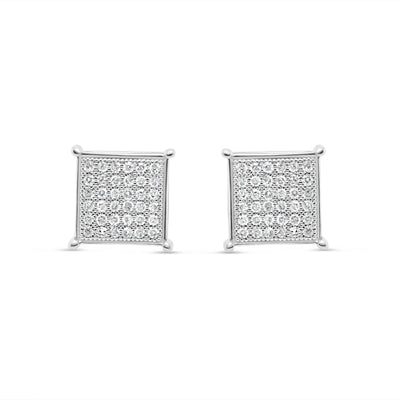 10K Yellow Gold | Diamond Square Earrings | 0.33CTW | 8.22MM