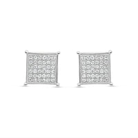 10K Yellow Gold | Diamond Square Earrings | 0.33CTW | 8.22MM