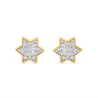 10K Yellow Gold | Diamond Star Earrings | 0.09CTW | 6.27MM
