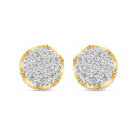 10k Gold Diamond 3-D Round Earrings 10.5mm 0.66 CTW