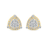 14k Gold Diamond Triangle  Earrings 9.5mm 0.66 CTW