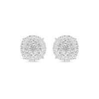 14k Gold Diamond Round Earrings 11mm 1.50CTW