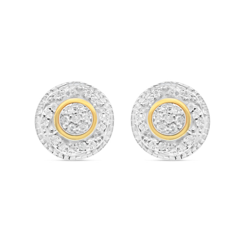 14k Gold Diamond Round Earrings 9.7mm 0.65CTW