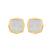 10k Gold Diamond Square Earrings 13mm 0.35CTW
