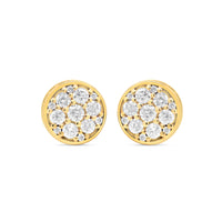 14k Gold Diamond 3-D Round Earrings 9mm 1.00CTW