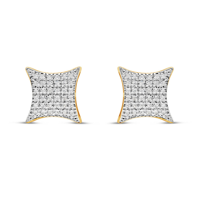 10k Gold Diamond Kite Earrings 12mm .25CTW