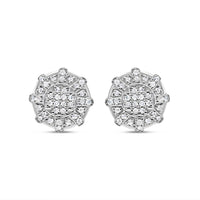 10k Gold Diamond Round Earrings 9.5mm .15CTW
