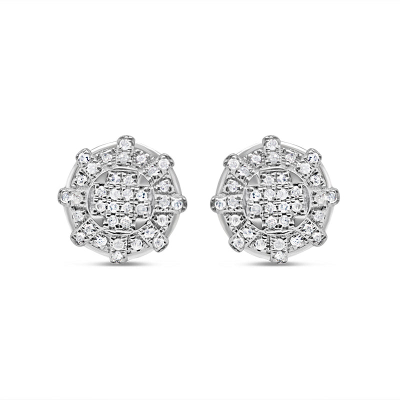 10k Gold Diamond Round Earrings 9.5mm .15CTW