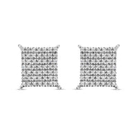10k Gold Diamond Square Earrings 11mm .31CTW
