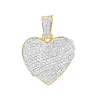Heart with Ribbon Pendant with Necklace | 10K Yellow Gold | 20.82MM| 1.30CT