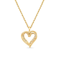 Heart Pendant with Necklace | 10K Yellow Gold | 21.33MM| 0.84CT