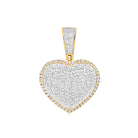 Golden Diamond Rim Heart Pendant with Necklace | 14K Yellow Gold | 19.21MM| 0.79CT