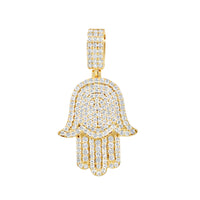 Hamsa Pendant with Chain/Necklace | 14K Yellow Gold |  1.50CT