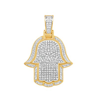 Hamsa Pendant with Chain/Necklace | 10K Yellow Gold | .35CT