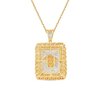 Versace Pendant with Necklace | 10K Yellow Gold | 27.88MM| 0.55CT