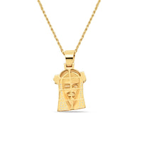 Jesus Head with Beard with Necklace | 10K Yellow Gold | 19.68MM| .55CT