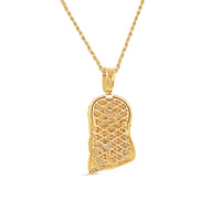 Jesus Head with Necklace | 14K Yellow Gold | 18.14MM| 0.97CT