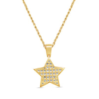 Star Pendant with Necklace | 14K Yellow Gold | 25.69MM | 1.18CT