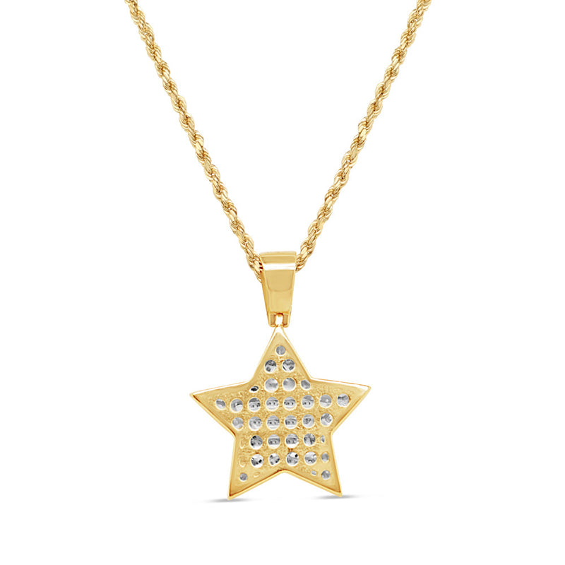 Star Pendant with Necklace | 14K Yellow Gold | 25.69MM | 1.18CT