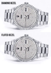 Diamond Rolex Datejust Watch 16200 | 36MM | Full Diamond Dial | Stainless Steel | Oyster Band