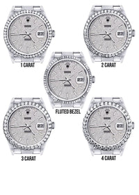 Diamond Rolex Datejust Watch 16200 | 36MM | Full Diamond Dial | Stainless Steel | Oyster Band