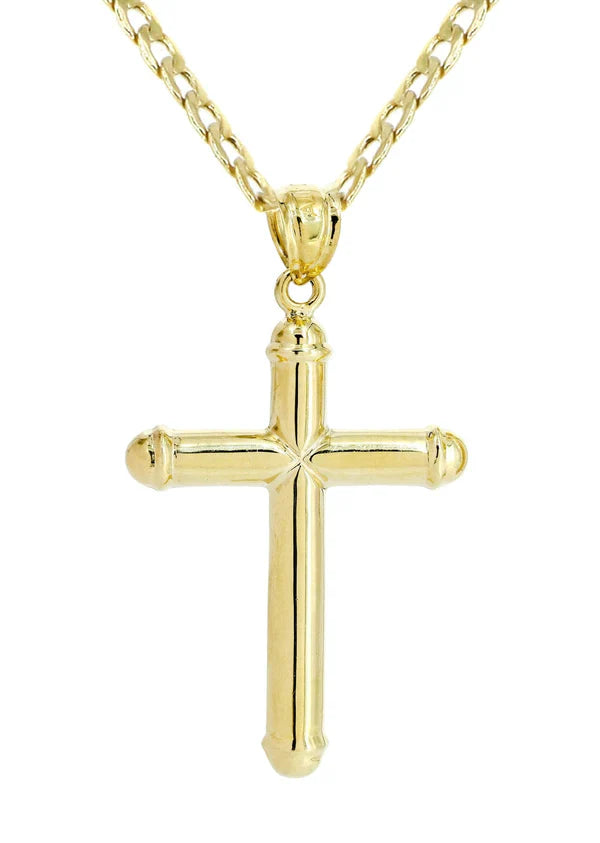 10K Gold Crucifix / Cross Necklace For Men | 3.1 Grams