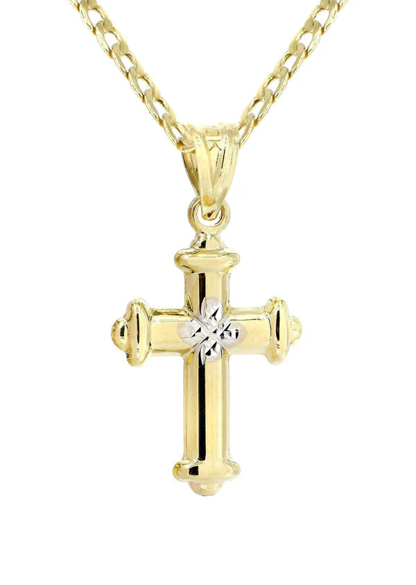 10K Gold Crucifix / Cross Necklace For Men | 3.1 Grams