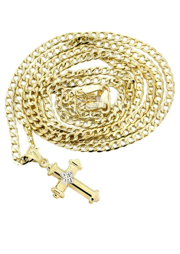 10K Gold Crucifix / Cross Necklace For Men | 3.1 Grams
