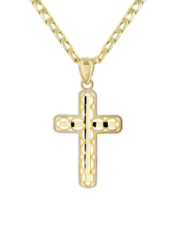 10K Gold Crucifix / Cross Necklace For Men | 3.1 Grams